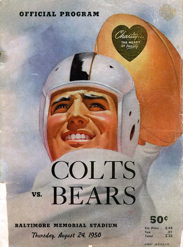 NFL Program: Baltimore Colts vs. Chicago Bears (August 24, 1950)