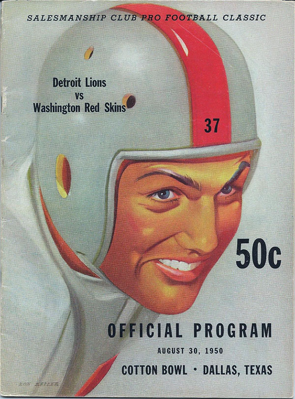 NFL Program: Detroit Lions vs. Washington Redskins (August 30, 1950)