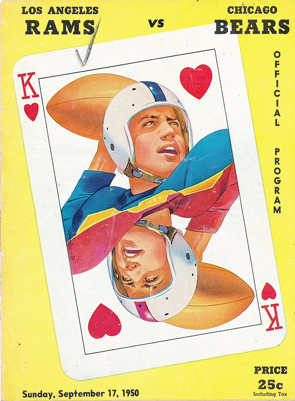 NFL Program: Los Angeles Rams vs. Chicago Bears (September 17, 1950)