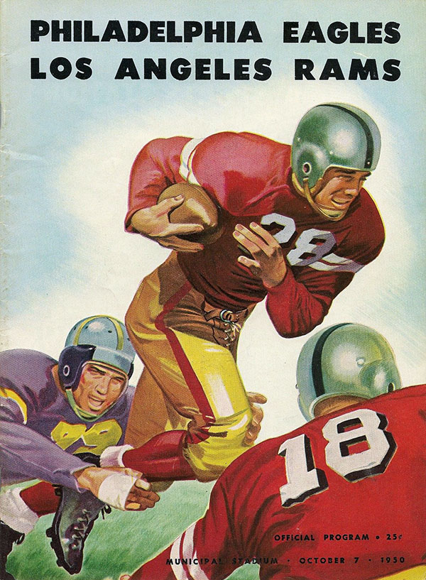 Vintage 1950 Philadelphia Eagles vs. Los Angeles Rams NFL Game Program