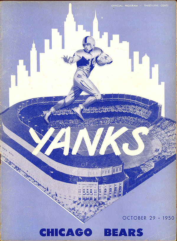 NFL Program: New York Yanks vs. Chicago Bears (October 29, 1950)