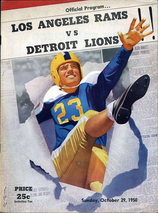 NFL Program: Los Angeles Rams vs. Detroit Lions (October 29, 1950)