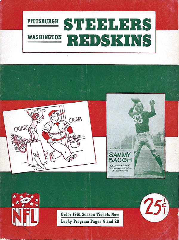 NFL Program: Pittsburgh Steelers vs. Washington Redskins (December 3, 1950)