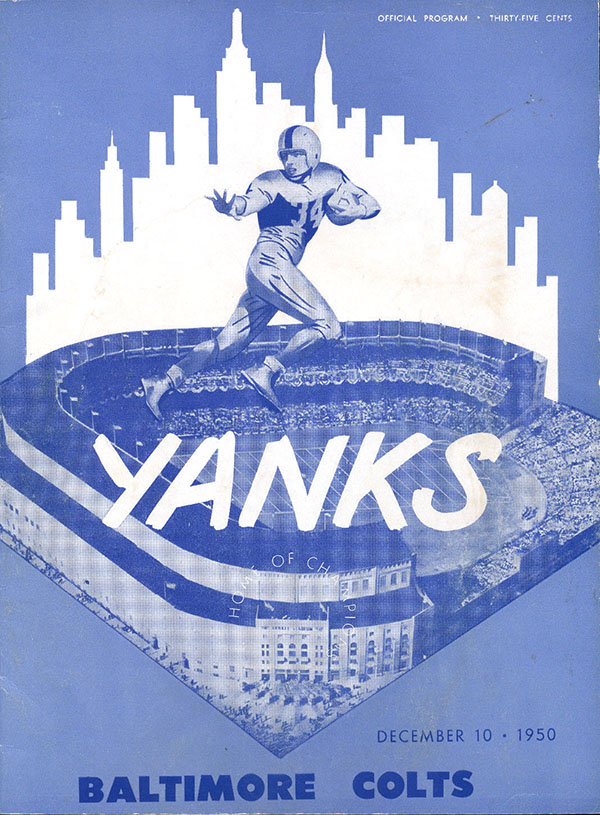 NFL Program: New York Yanks vs. Baltimore Colts (December 10, 1950)