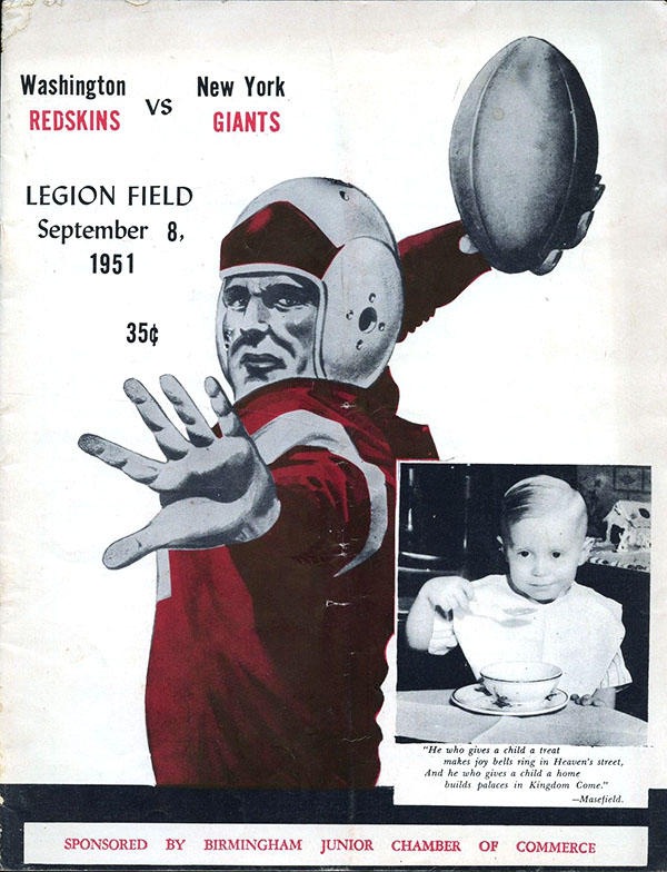 NFL Program: Washington Redskins vs. New York Giants (September 8, 1951)