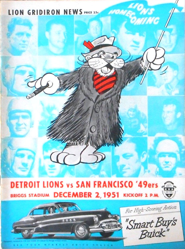 NFL Program: Detroit Lions vs. San Francisco 49ers (December 2, 1951)