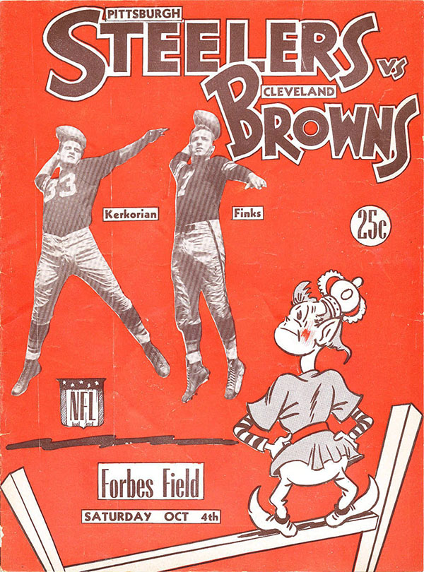 NFL Program: Pittsburgh Steelers vs. Cleveland Browns (October 4, 1952)