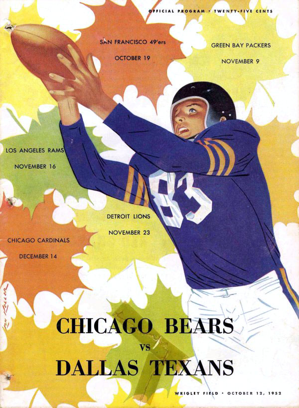 NFL Program: Chicago Bears vs. Dallas Texans (October 12, 1952)