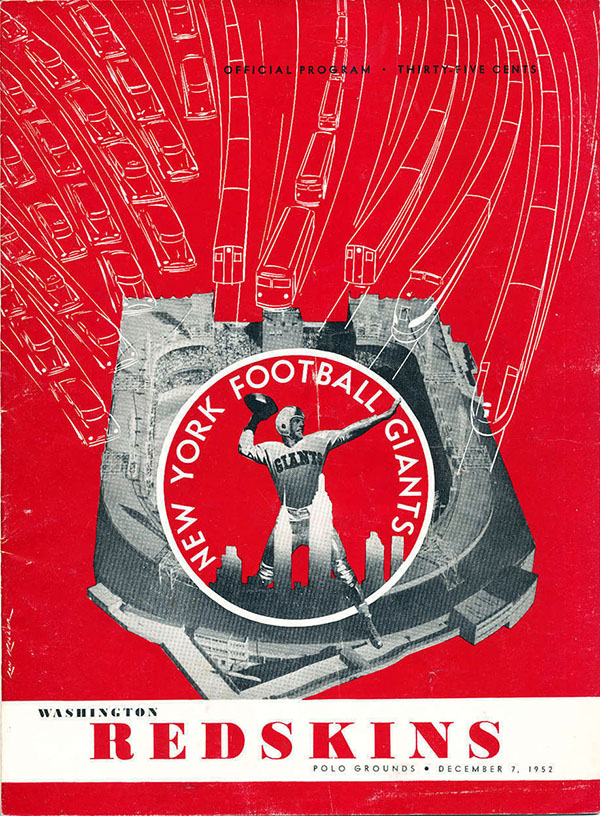 NFL Program: New York Giants vs. Washington Redskins (December 7, 1952)