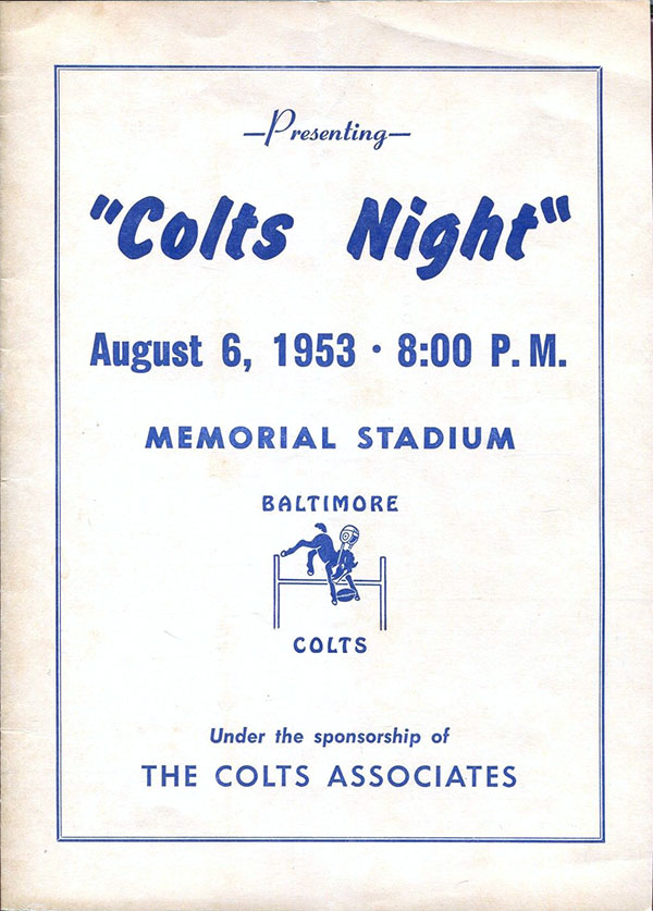 NFL Program: Baltimore Colts intrasquad game (August 6, 1953)