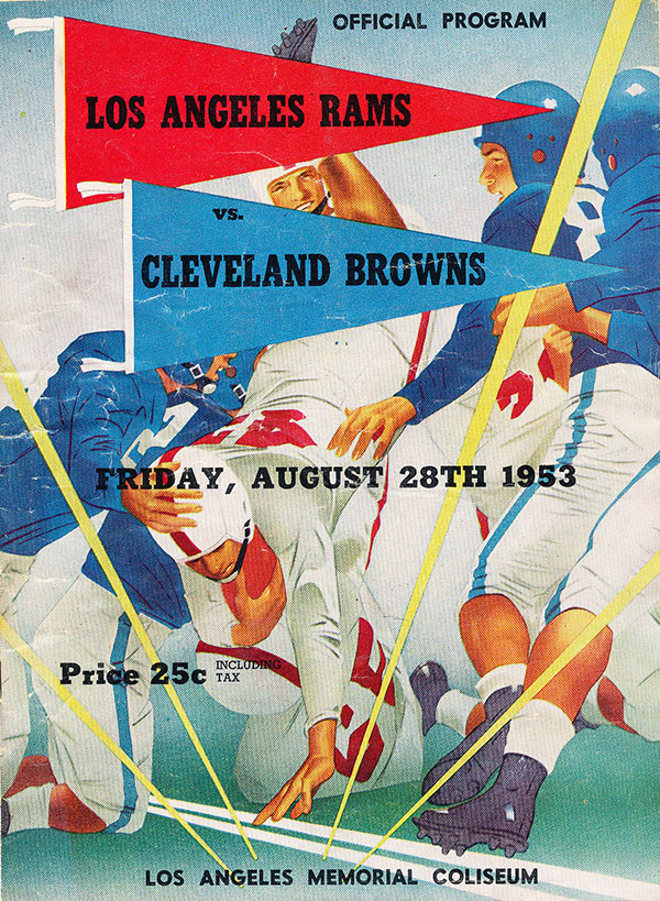 NFL Program: Los Angeles Rams vs. Cleveland Browns (August 28, 1953)