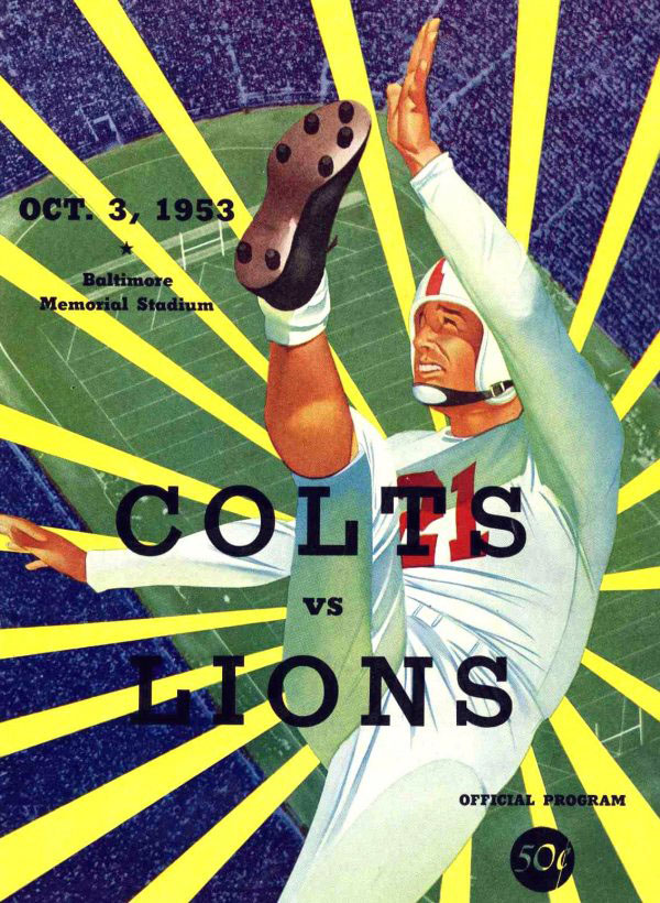 NFL Program: Baltimore Colts vs. Detroit Lions (October 3, 1953)