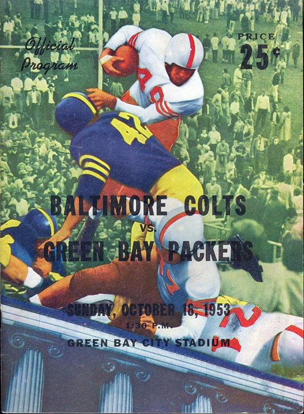 NFL Program: Green Bay Packers vs. Baltimore Colts (October 18, 1953)