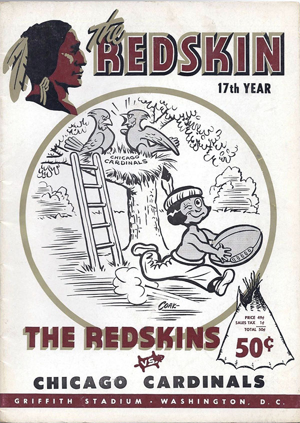 NFL Program: Washington Redskins vs. Chicago Cardinals (November 8, 1953)