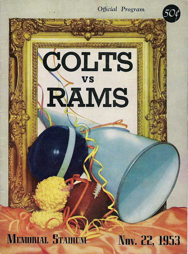 NFL Program: Baltimore Colts vs. Los Angeles Rams (November 22, 1953)