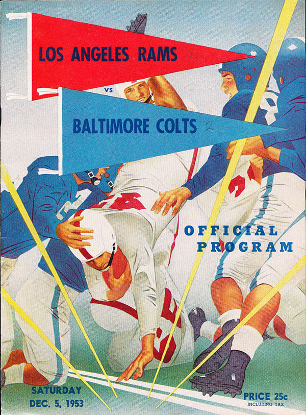 NFL Program: Los Angeles Rams vs. Baltimore Colts (December 5, 1953)