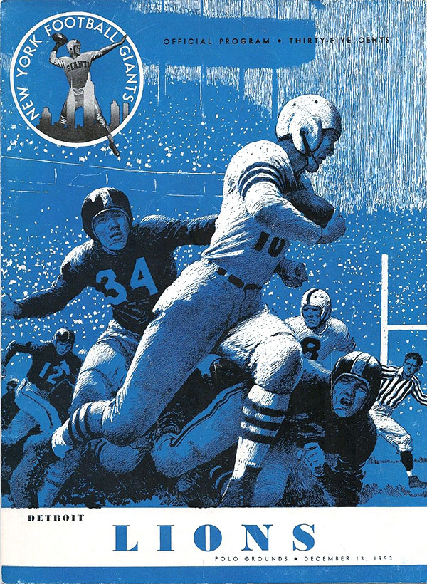 NFL Program: New York Giants vs. Detroit Lions (December 13, 1953)