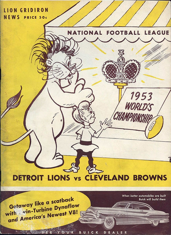 NFL Program: Cleveland Browns vs. Detroit Lions (December 27, 1953)