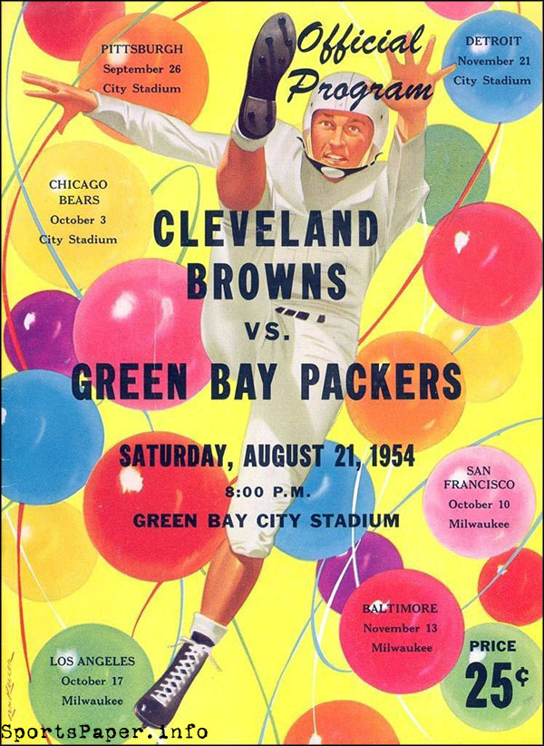 NFL Program: Green Bay Packers vs. Cleveland Browns (August 21, 1954)