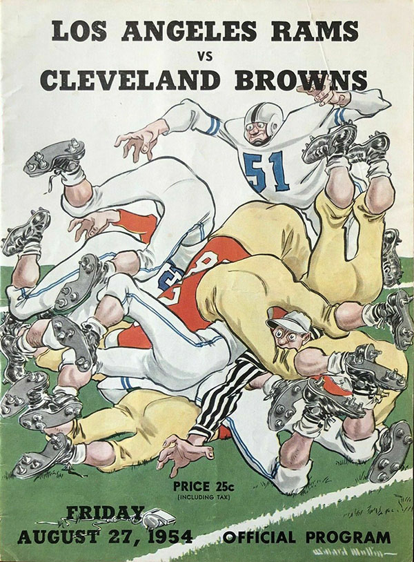 NFL Program: Los Angeles Rams vs. Cleveland Browns (August 27, 1954)