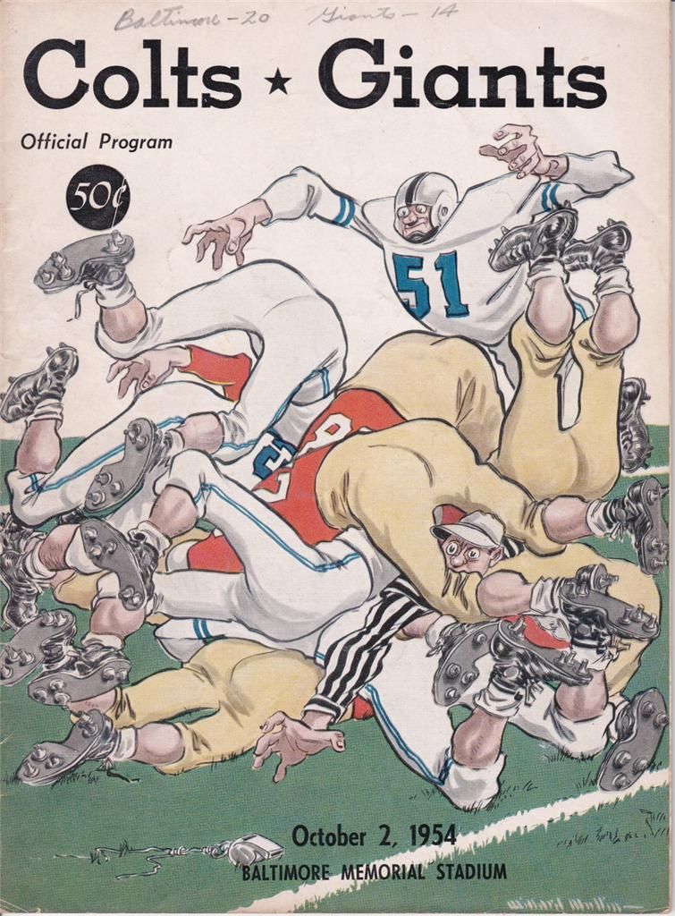 NFL Program: Baltimore Colts vs. New York Giants (October 2, 1954)