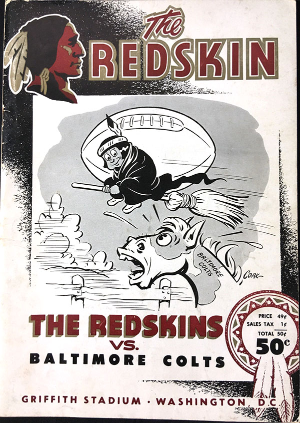 NFL Program: Washington Redskins vs. Baltimore Colts (October 31, 1954)