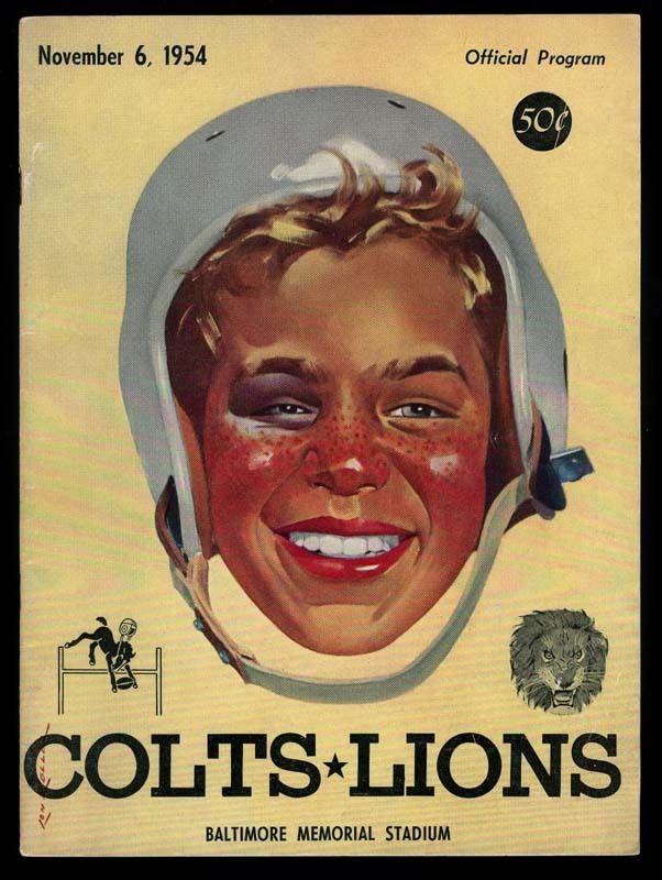 NFL Program: Baltimore Colts vs. Detroit Lions (November 6, 1954)