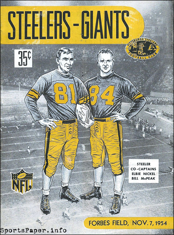 NFL Program: Pittsburgh Steelers vs. New York Giants (November 7, 1954)