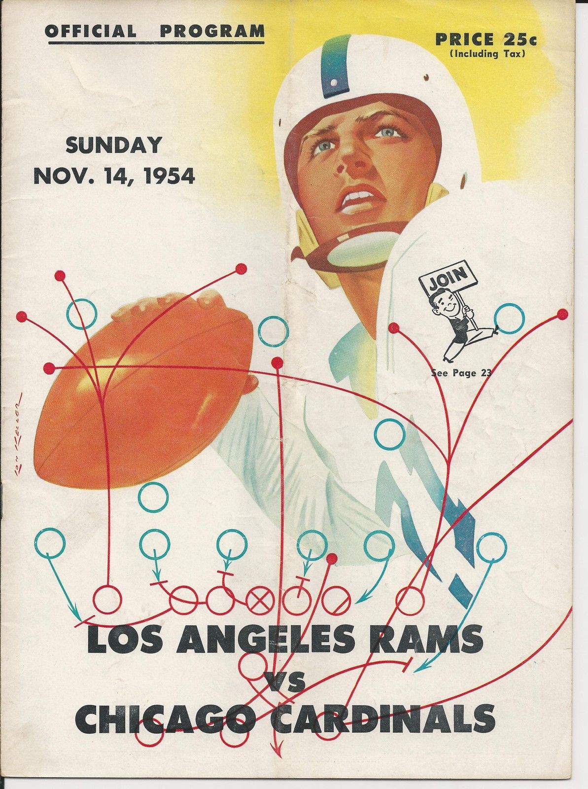 NFL Program: Los Angeles Rams vs. Chicago Cardinals (November 14, 1954)