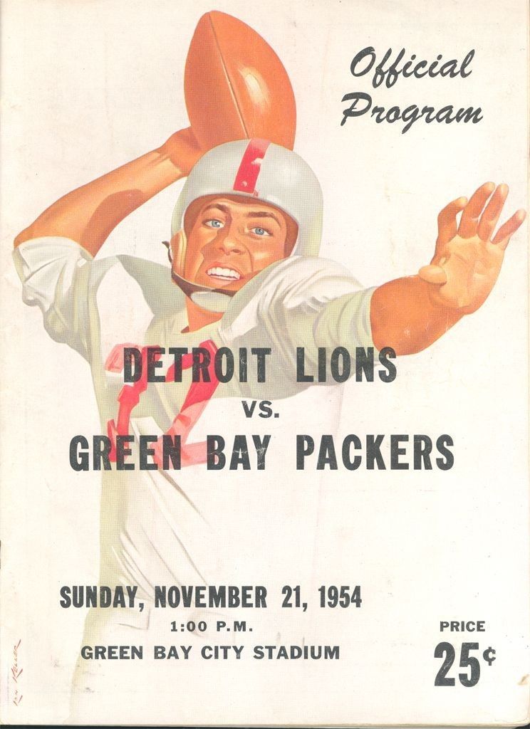 NFL Program: Green Bay Packers vs. Detroit Lions (November 21, 1954)