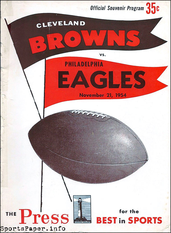 NFL Program: Cleveland Browns vs. Philadelphia Eagles (November 21, 1954)