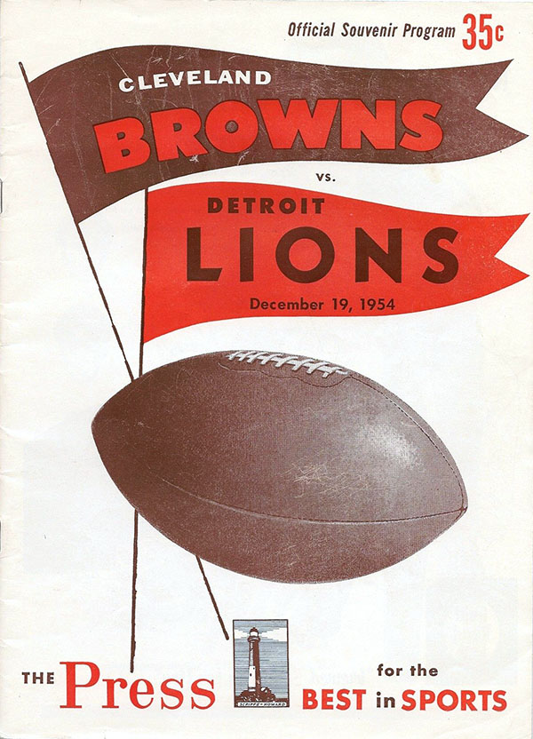 NFL Program: Cleveland Browns vs. Detroit Lions (December 19, 1954)