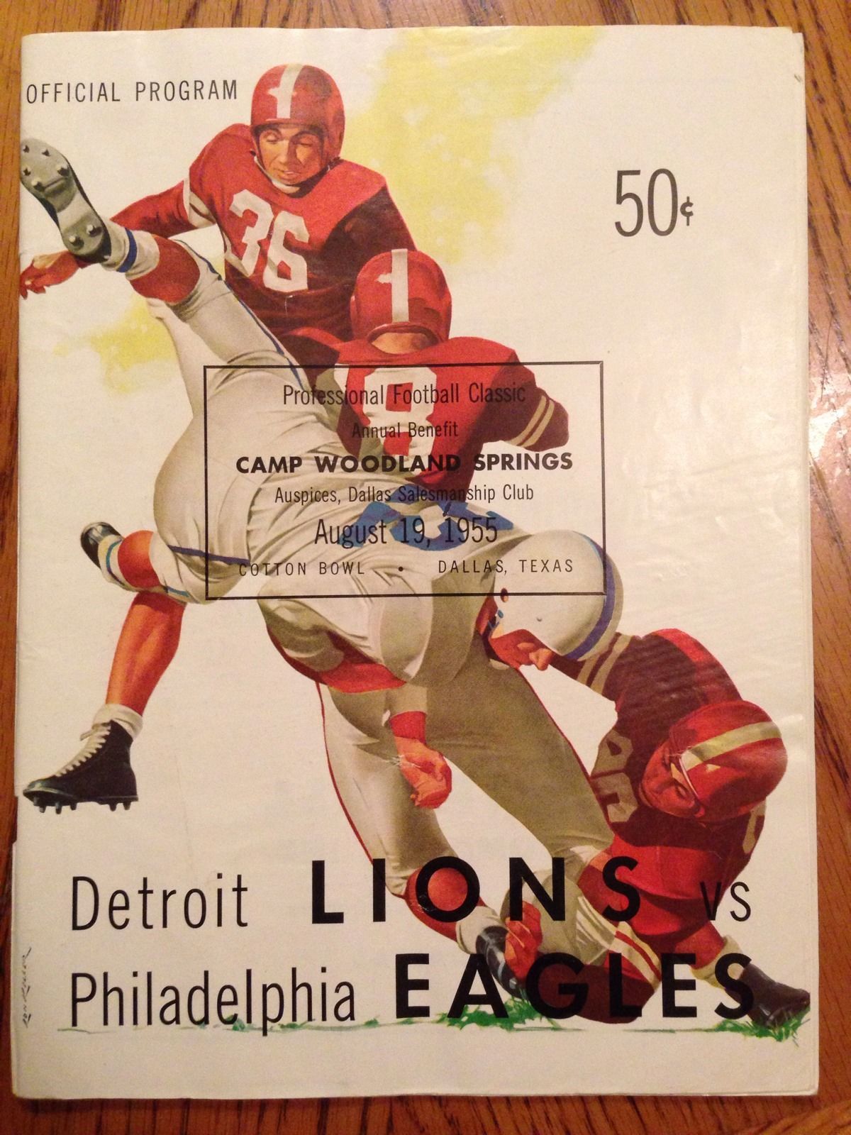 NFL Program: Philadelphia Eagles vs. Detroit Lions (August 19, 1955)