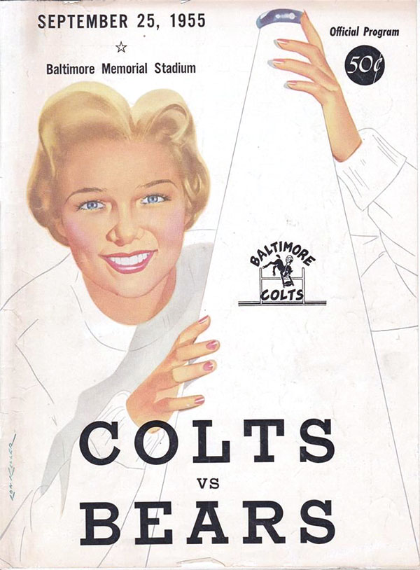 NFL Program: Baltimore Colts vs. Chicago Bears (September 25, 1955)