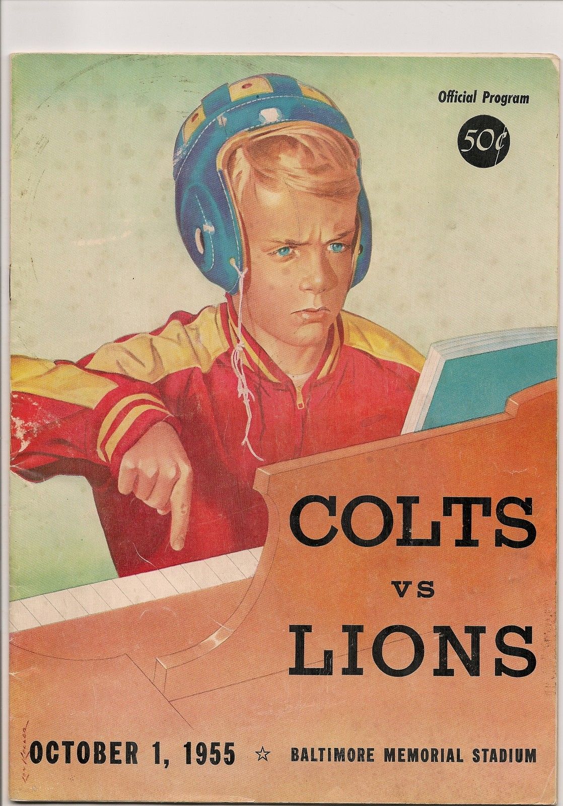 NFL Program: Baltimore Colts vs. Detroit Lions (October 1, 1955)