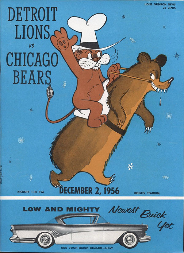 NFL Program: Detroit Lions vs. Chicago Bears (December 2, 1956)