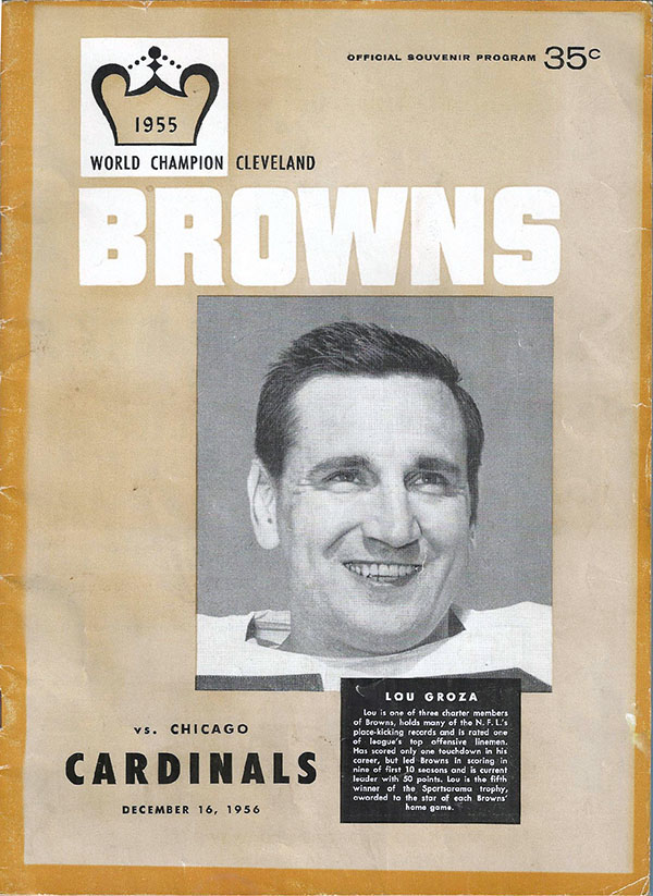 NFL Program: Cleveland Browns vs. Chicago Cardinals (December 16, 1956)