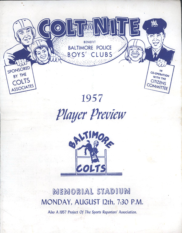 NFL Program: Baltimore Colts intrasquad game (August 12, 1957)