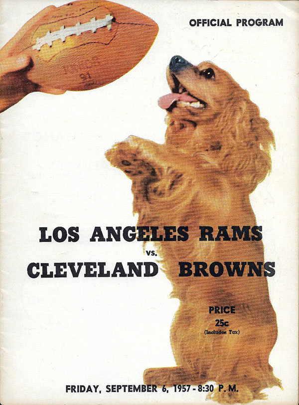 NFL Program: Los Angeles Rams vs. Cleveland Browns (September 6, 1957)