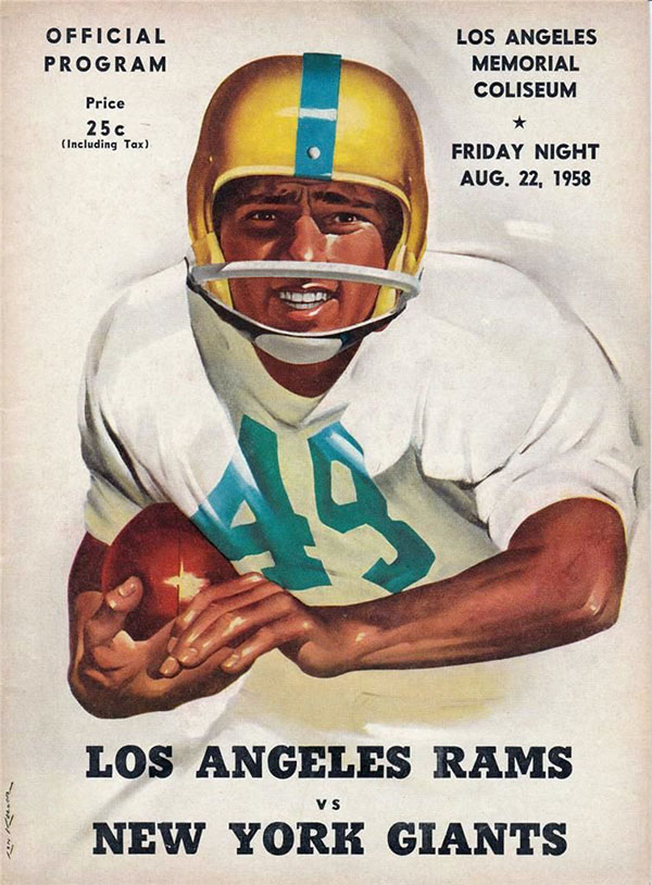 NFL Program: Los Angeles Rams vs. New York Giants (August 22, 1958)