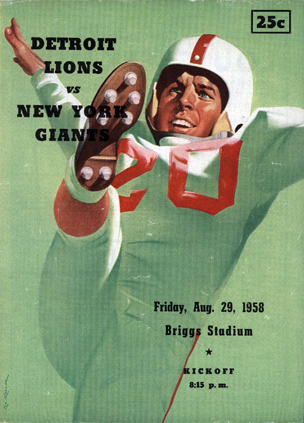 NFL Program: Detroit Lions vs. New York Giants (August 29, 1958)