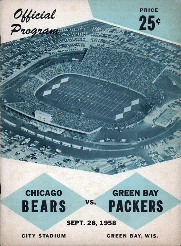 NFL Program: Green Bay Packers vs. Chicago Bears (September 28, 1958)