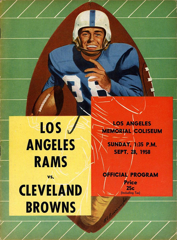 NFL Program: Los Angeles Rams vs. Cleveland Browns (September 28, 1958)