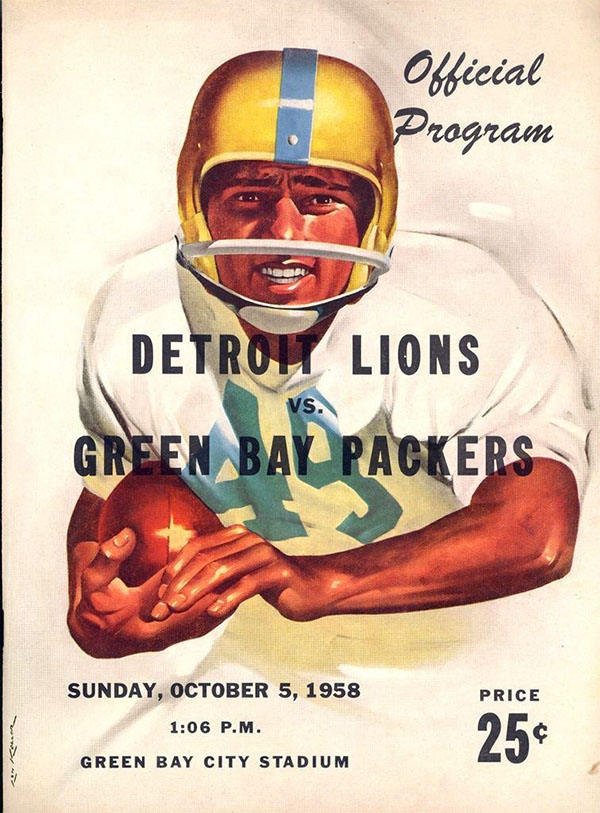 NFL Program: Green Bay Packers vs. Detroit Lions (October 5, 1958)