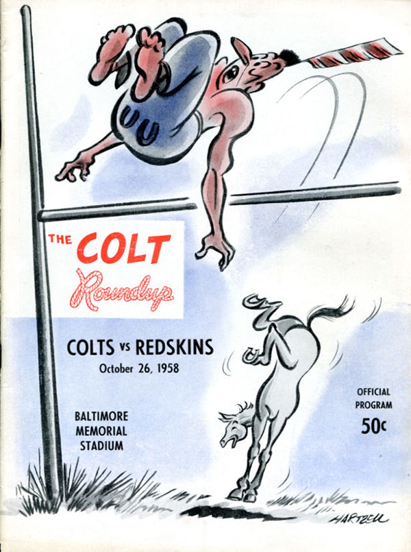 NFL Program: Baltimore Colts vs. Washington Redskins (October 26, 1958)