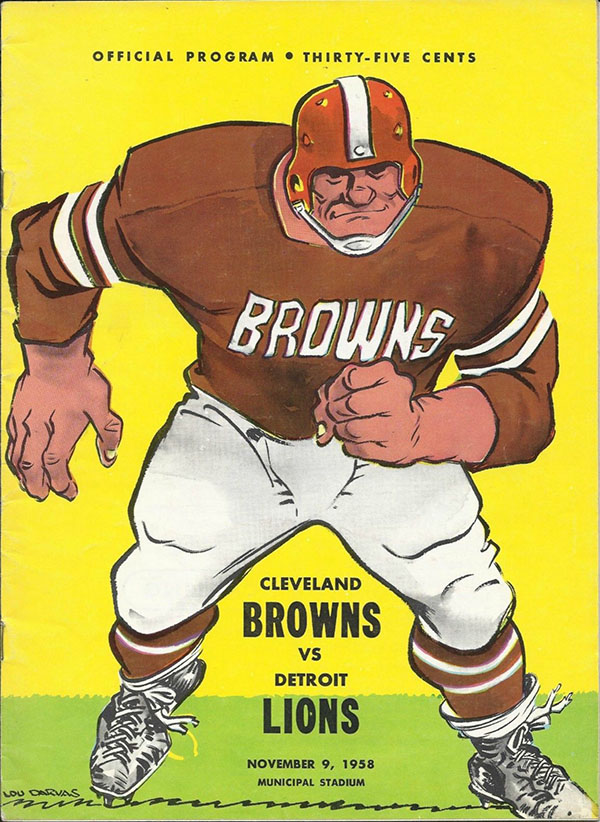 NFL Program: Cleveland Browns vs. Detroit Lions (November 9, 1958)