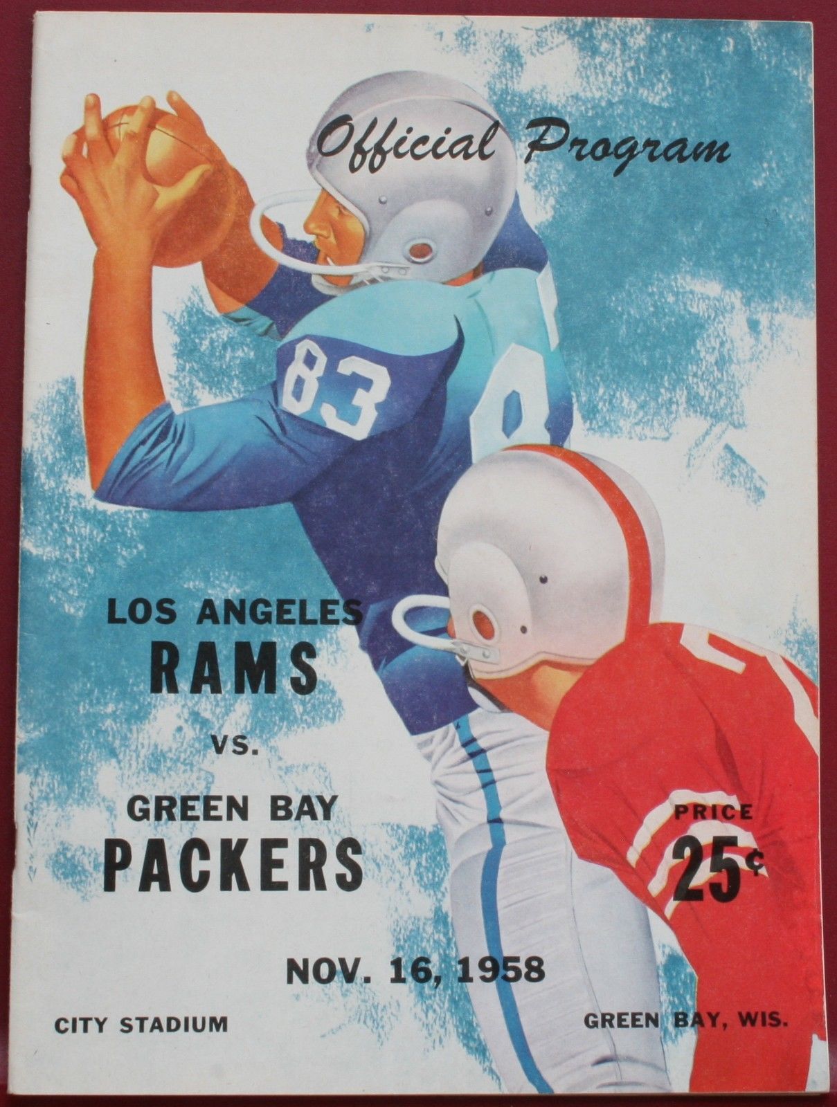 NFL Program: Green Bay Packers vs. Los Angeles Rams (November 16, 1958)