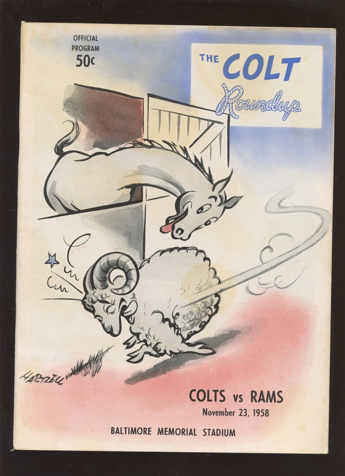 NFL Program: Baltimore Colts vs. Los Angeles Rams (November 23, 1958)