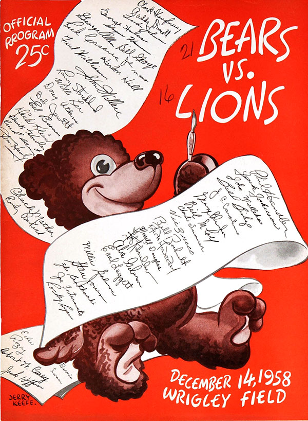 NFL Program: Chicago Bears vs. Detroit Lions (December 14, 1958)