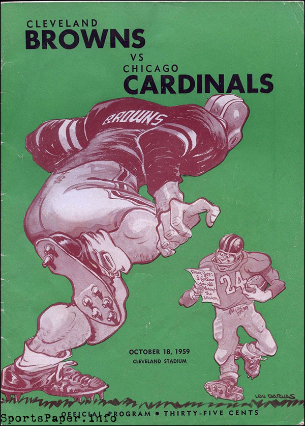 NFL Program Cleveland Browns vs. Chicago Cardinals (October 18, 1959